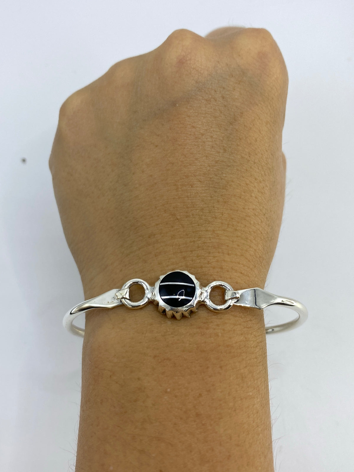 Brazalete de Plata 950 con Ónix Negro — Taxco — foto 6