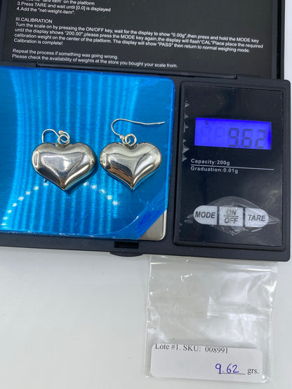 Aretes de Plata Corazón Cartoneado — Taxco 925 — foto 6
