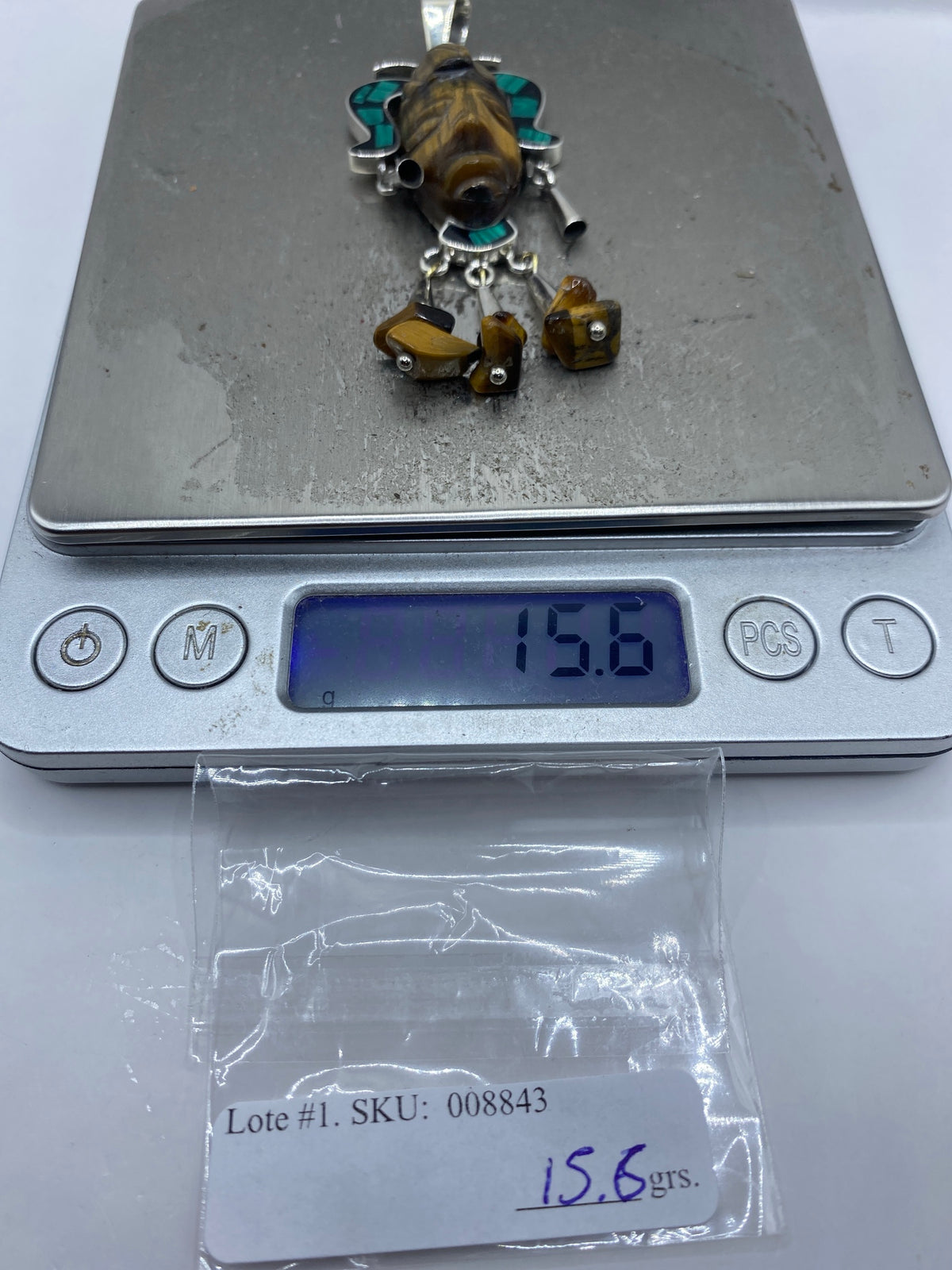 Dije Plata Repujado K'inich Janaab' Pakal — Ojo de Tigre — foto 6