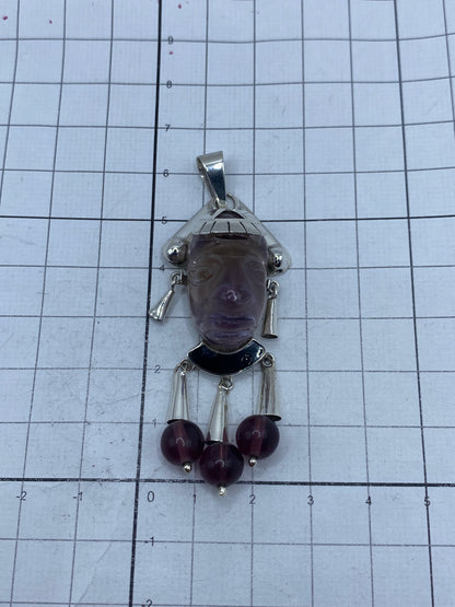 Dije K'inich Janaab' Pakal Repujado Amatista — Plata 925 — foto 5
