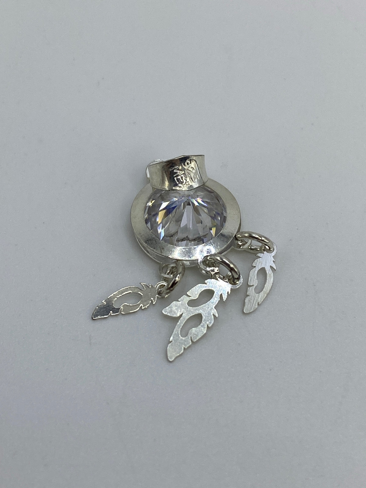 Dije de Plata con Circonia Blanca — Diseño Moderno Taxco 925 — foto 5