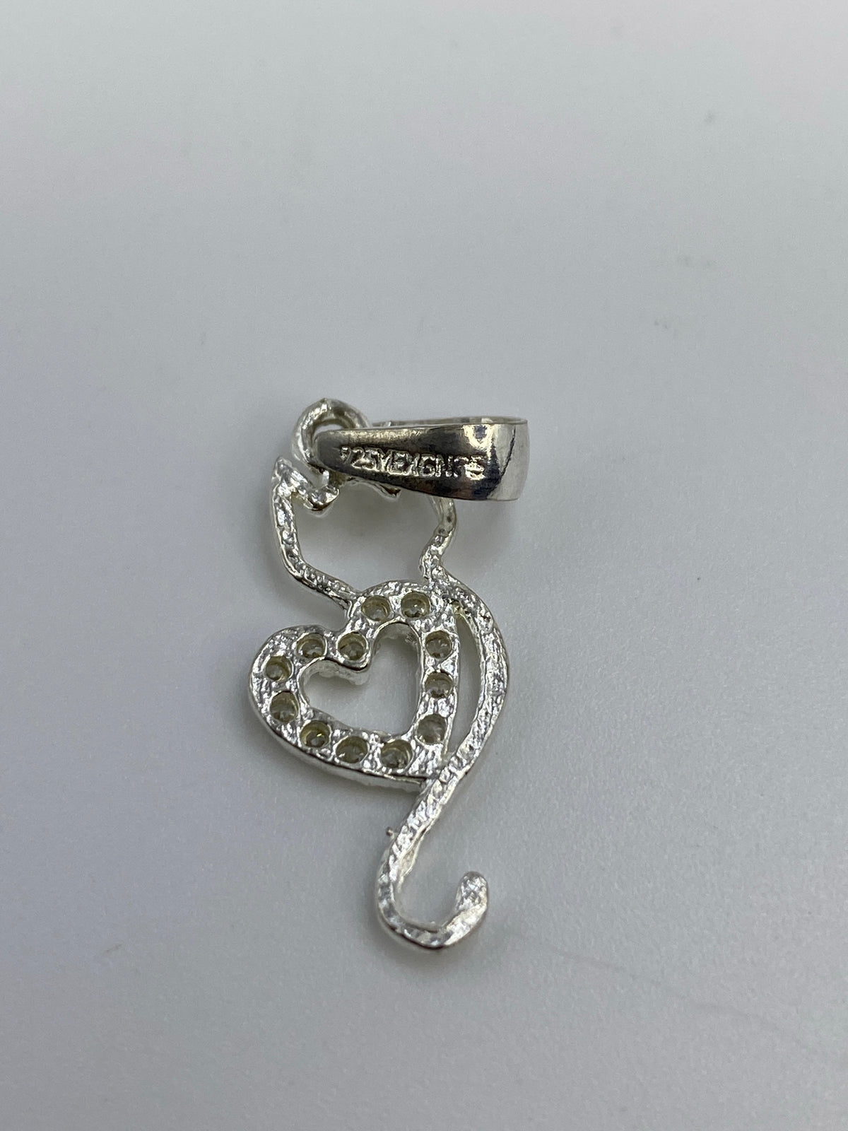 Dije Gato con Corazón Micro-Circonia Plata 925 — foto 5