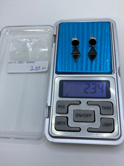 Aretes de Plata con Ónix Negro Geométrico — Taxco 950 — foto 6