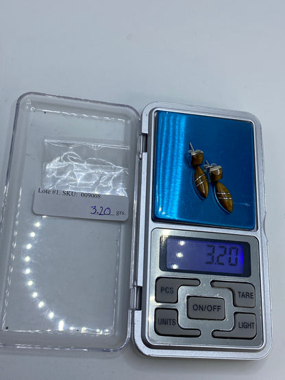 Aretes de Plata 950 con Ojo de Tigre — Taxco — foto 6