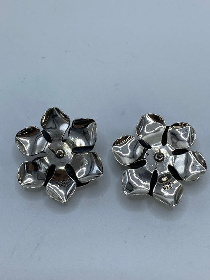 Aretes de Plata Repujado Flor — Taxco 925 — foto 5