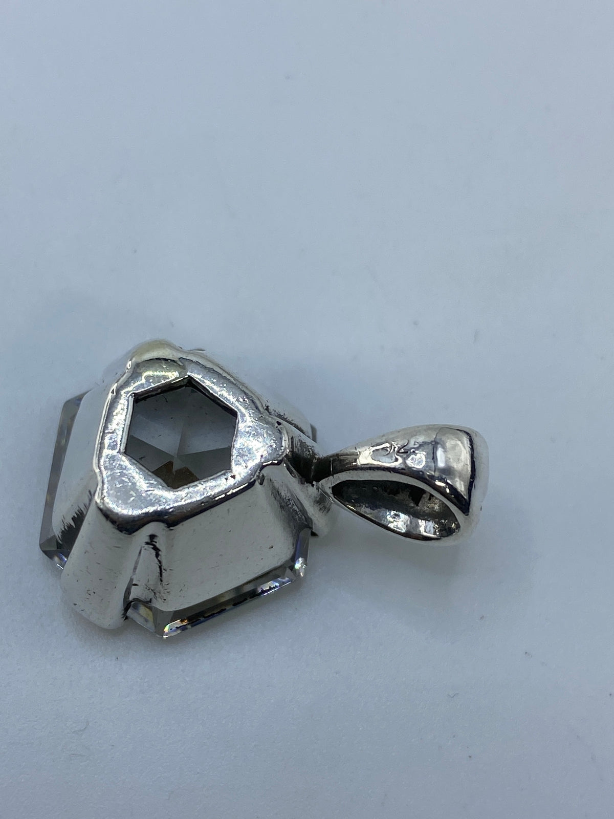 Dije Hexagonal Circonia Blanca Plata 925 — Taxco — foto 5