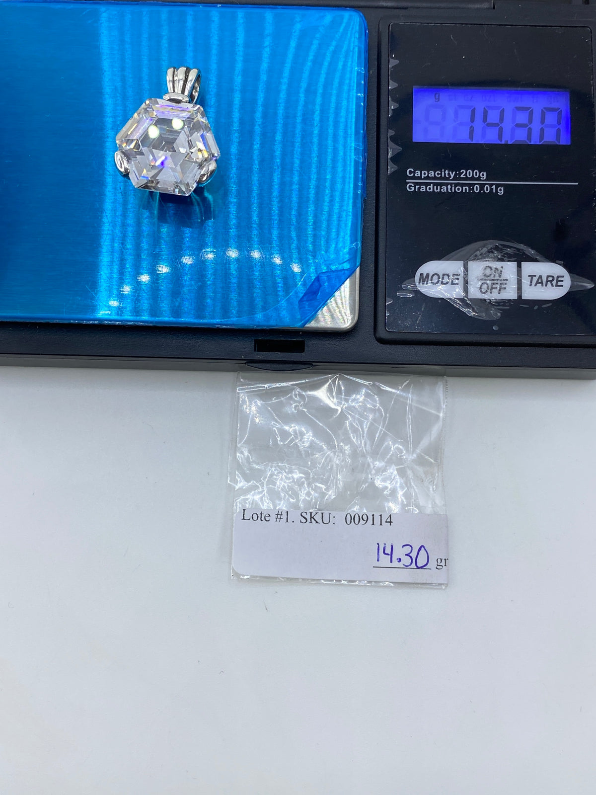 Dije Hexagonal Circonia Blanca Plata 925 — Taxco — foto 6