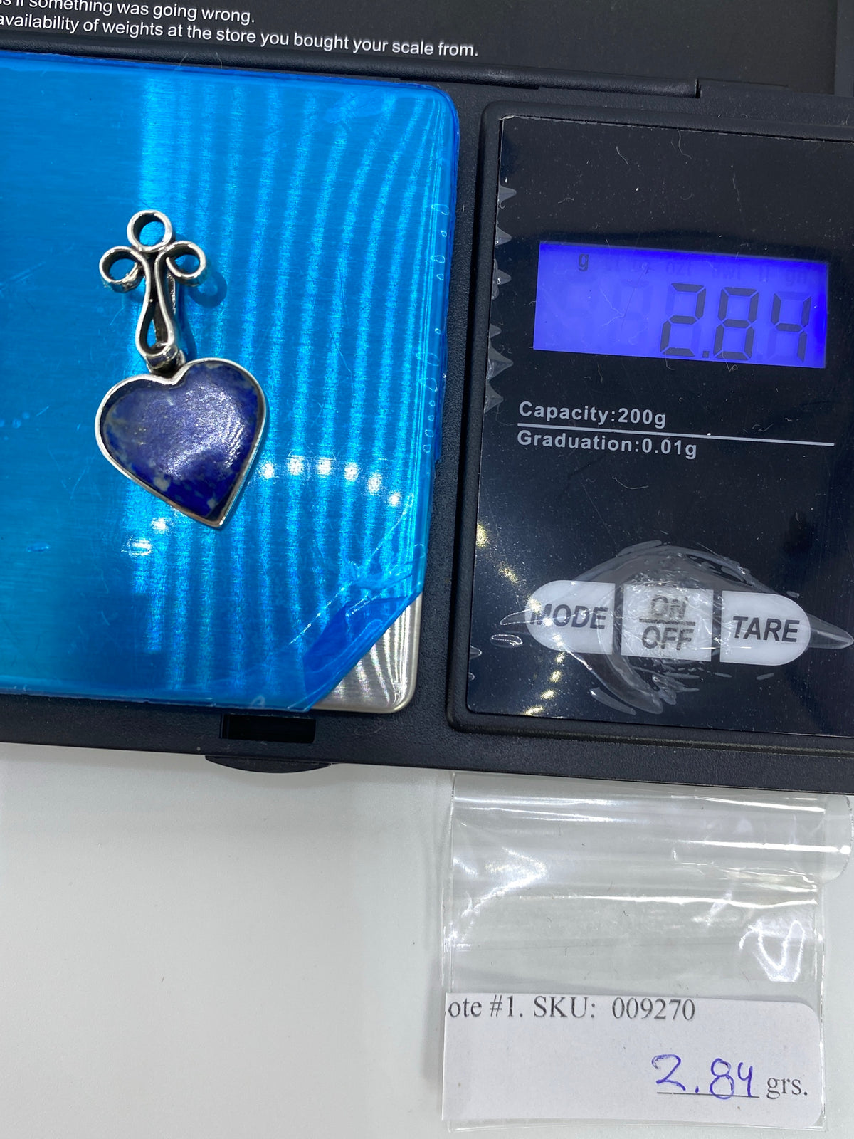 Dije Corazón de Plata con Cruz y Piedra Azul — Taxco 925 — foto 6