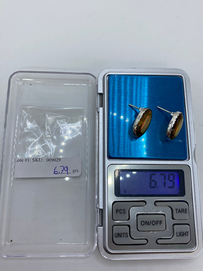 Aretes de Plata Opalo de Fuego y Ojo de Gato — Taxco 950 — foto 6