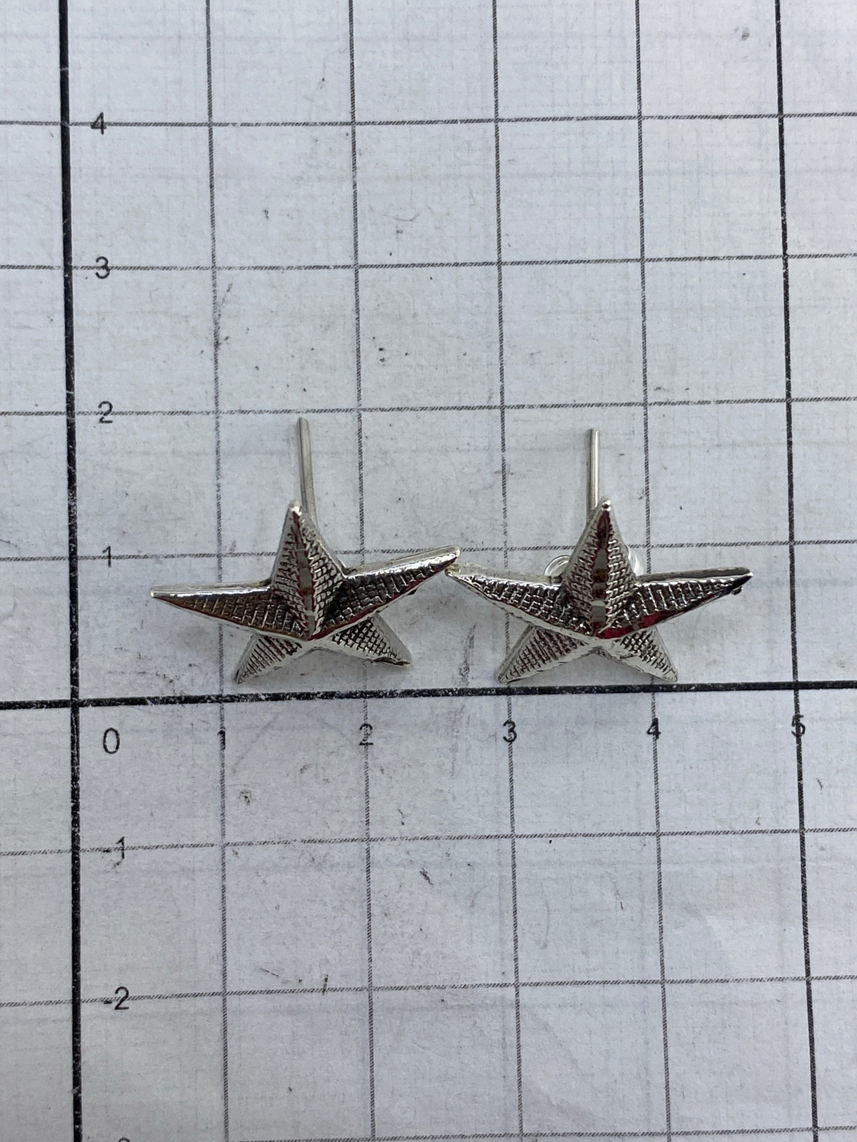 Cierre de poste y mariposa de plata en los aretes del par