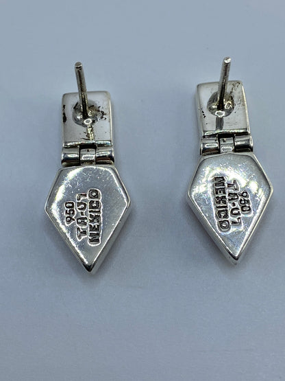 Aretes de Plata 950 con Ópalo de Fuego Multicolor — Taxco — foto 5