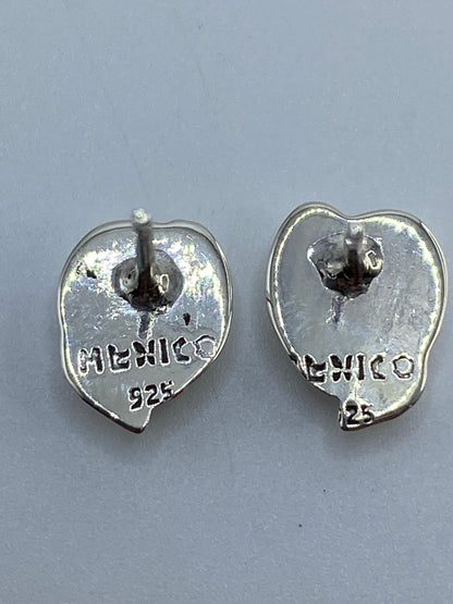 Aretes de Plata Cartoneado Corazón — Taxco 925 — foto 5