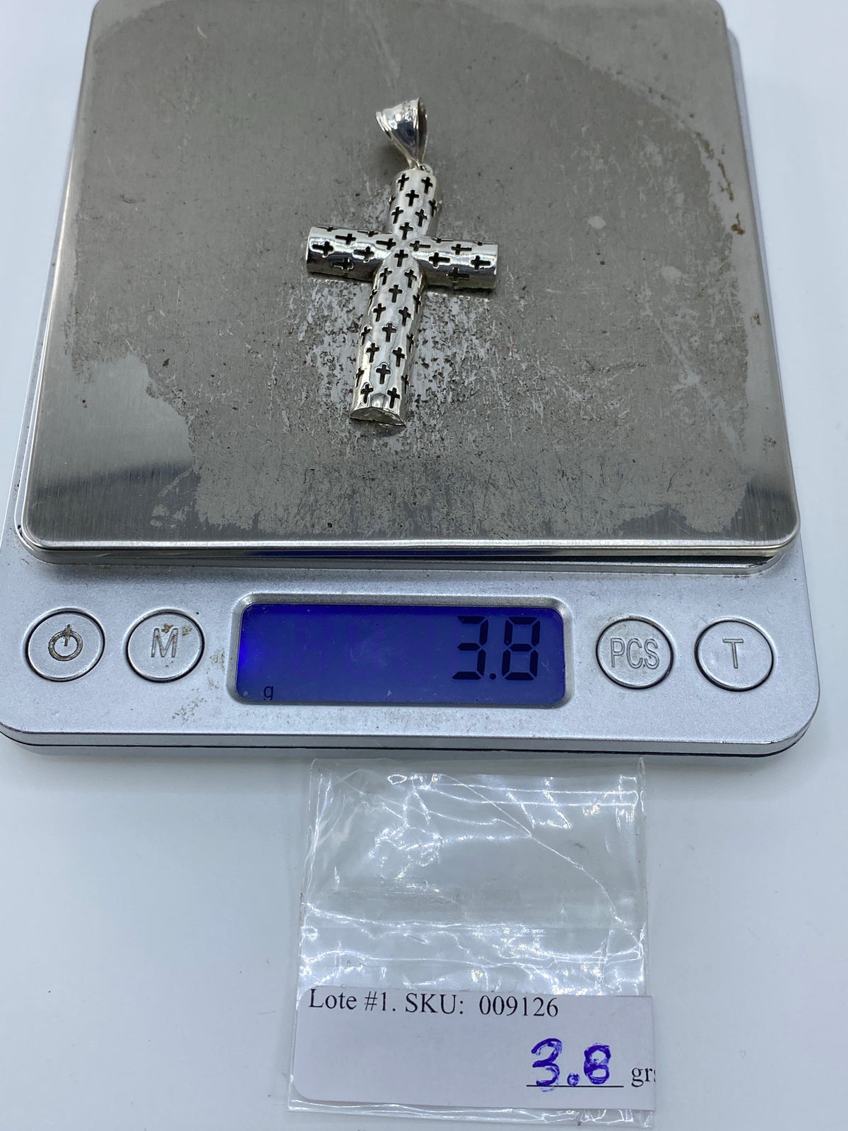 Dije Cruz de Plata 925 Calada — Diseño Prehispánico — foto 6