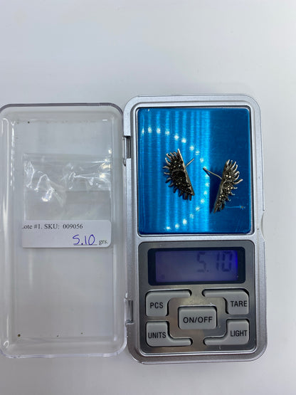 Aretes de Plata Textil Spikes con Micro-Circonia Negra — foto 6
