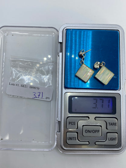Aretes de Plata con Ópalo de Fuego Multicolor — Taxco 925 — foto 6