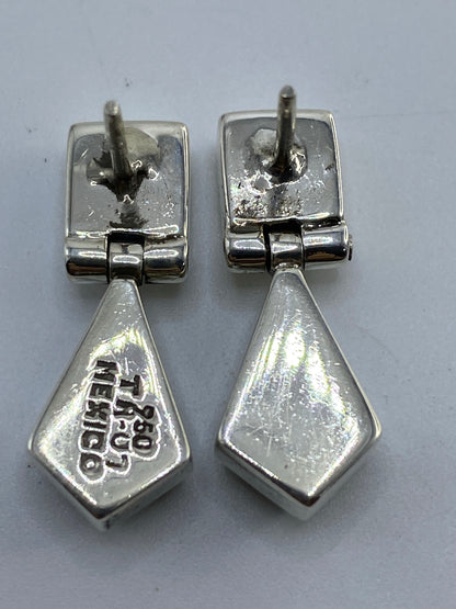 Aretes de Plata con Ópalo de Fuego Multicolor — Taxco 950 — foto 5