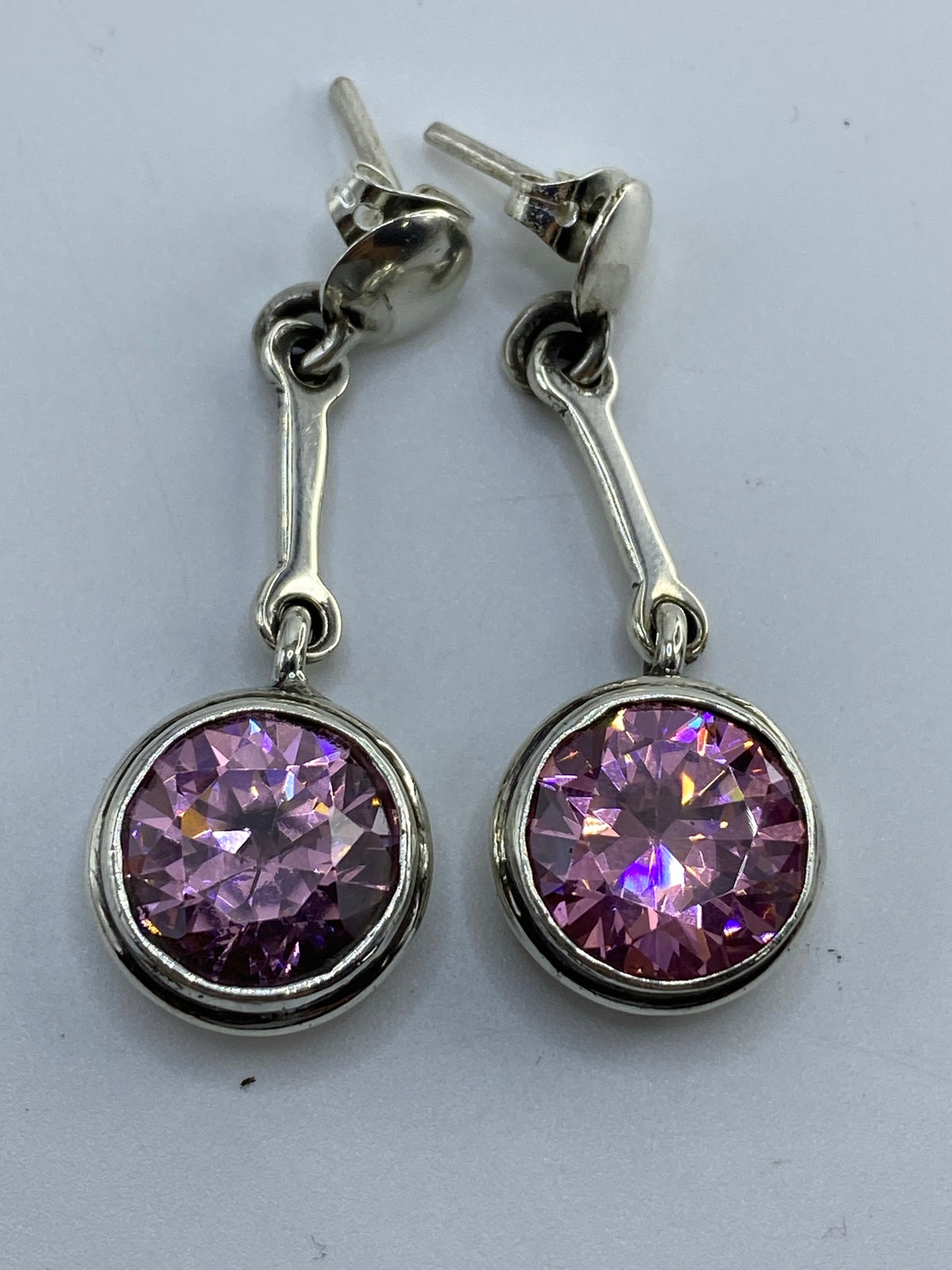 Aretes de Plata con Circonia Rosa — Taxco 925 — foto 5