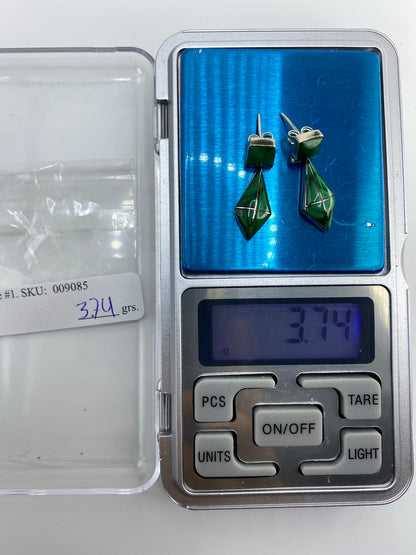 Aretes de Plata 950 con Malaquita Verde — Taxco — foto 6