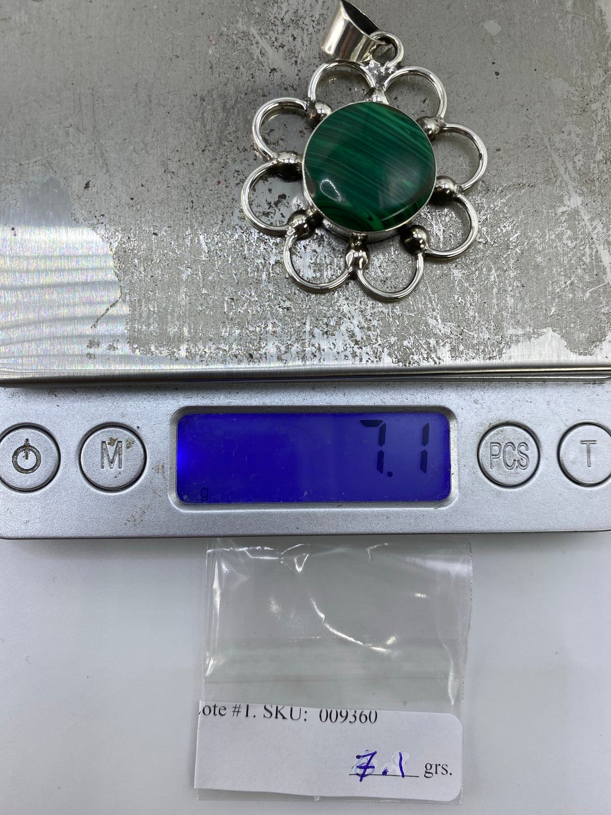 Dije de Plata con Piedra Verde — Taxco 925 — foto 6
