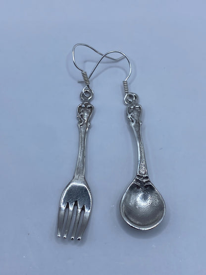 Aretes Tenedor y Cuchara de Plata 925 — Minimalista Taxco — foto 5