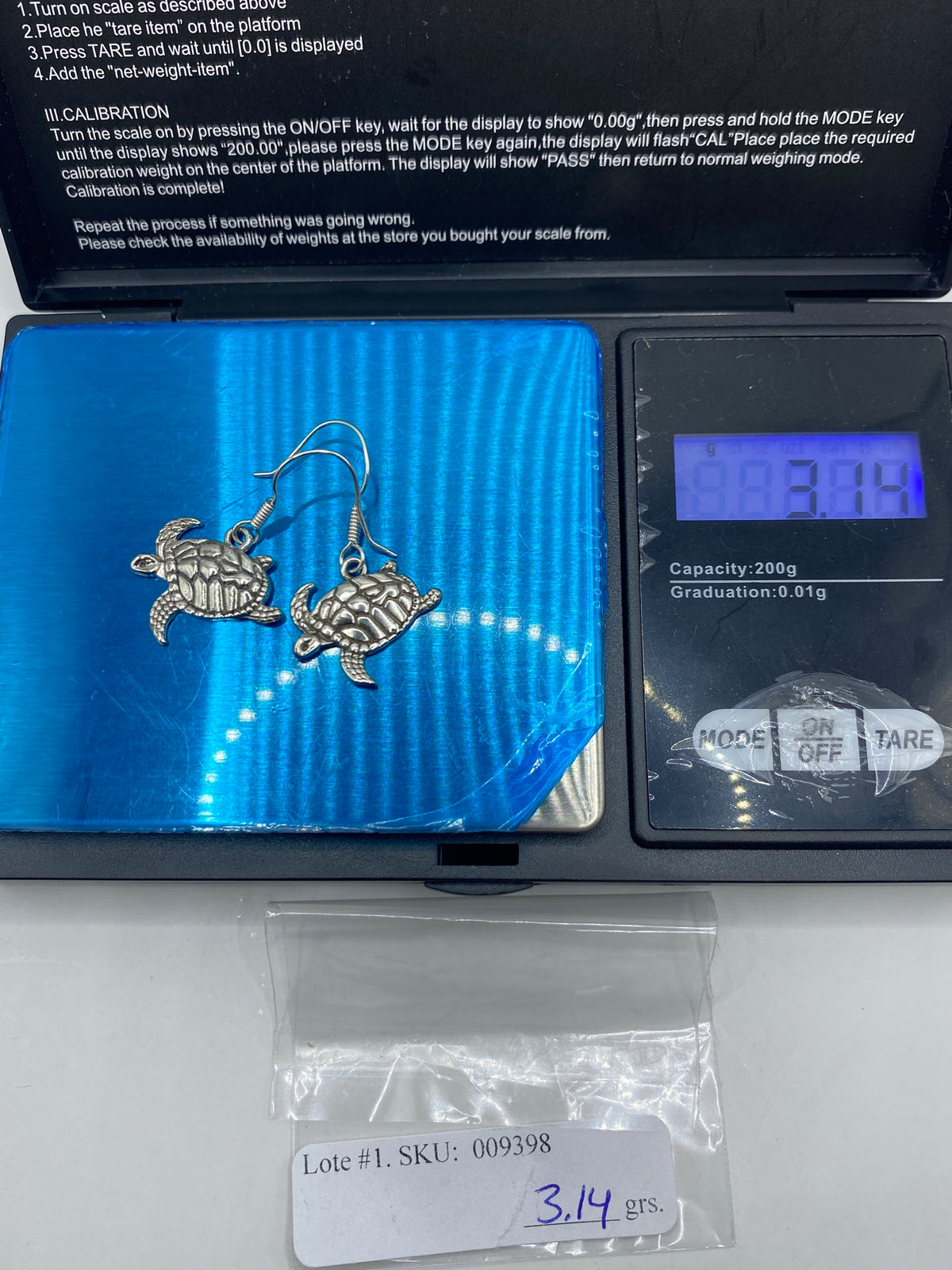 Aretes de Plata Tortuga Marina Repujada — Taxco 925 — foto 6