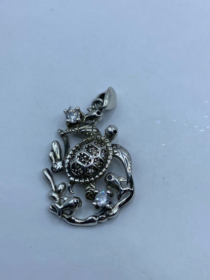 Dije de Tortuga con Peces de Plata y Circonia — Taxco 925 — foto 5
