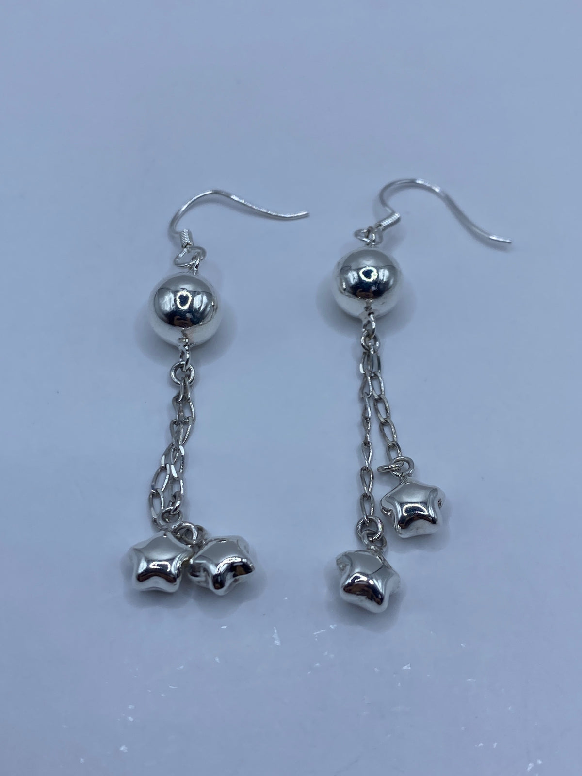 Aretes de Plata Largos con Esferas y Estrellas — Taxco 925 — foto 5