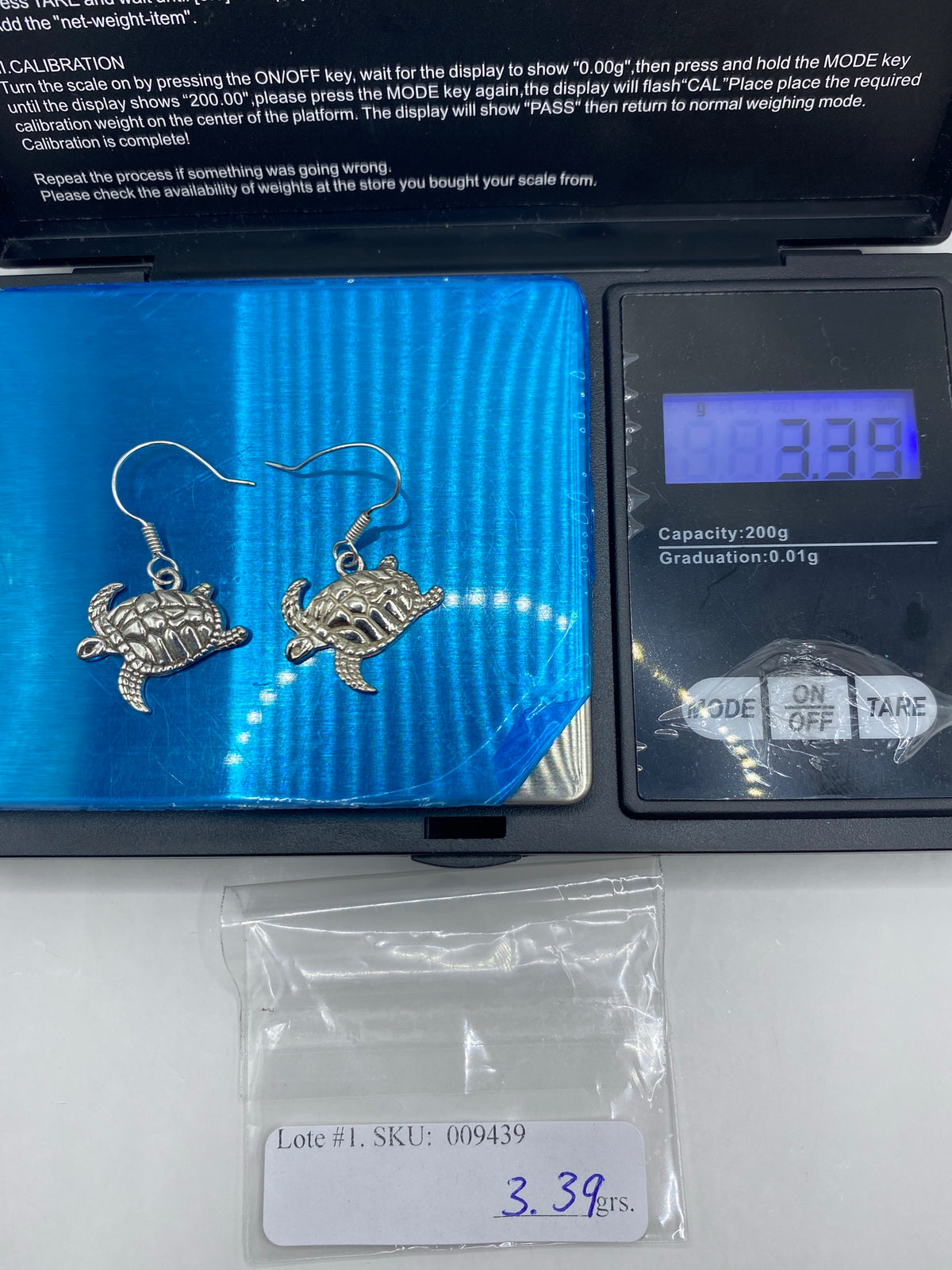 Aretes de Tortuga Marina Plata Repujada — Taxco 925 — foto 6