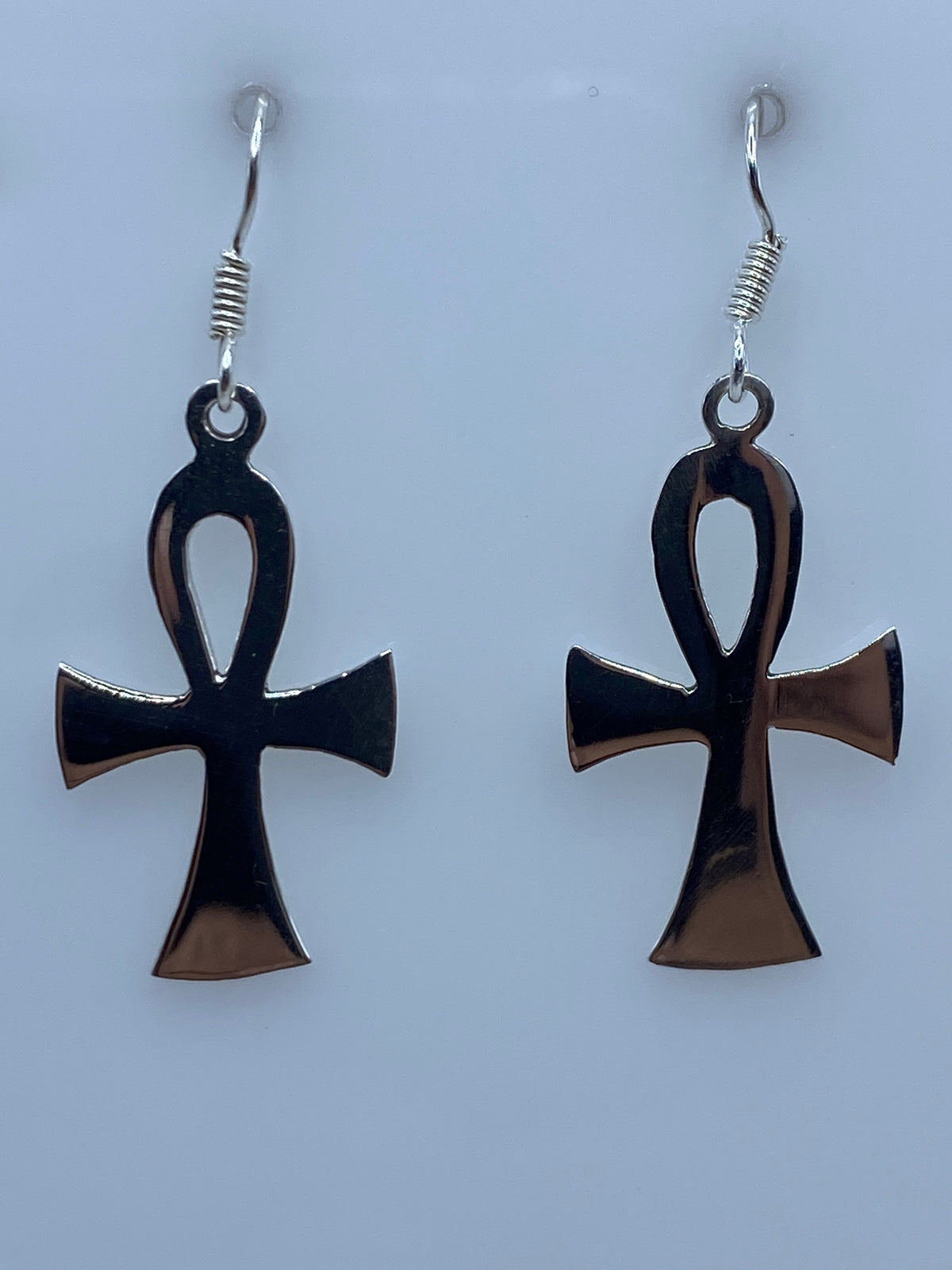 Aretes de plata calado Ankh símbolo de vida en Taxco