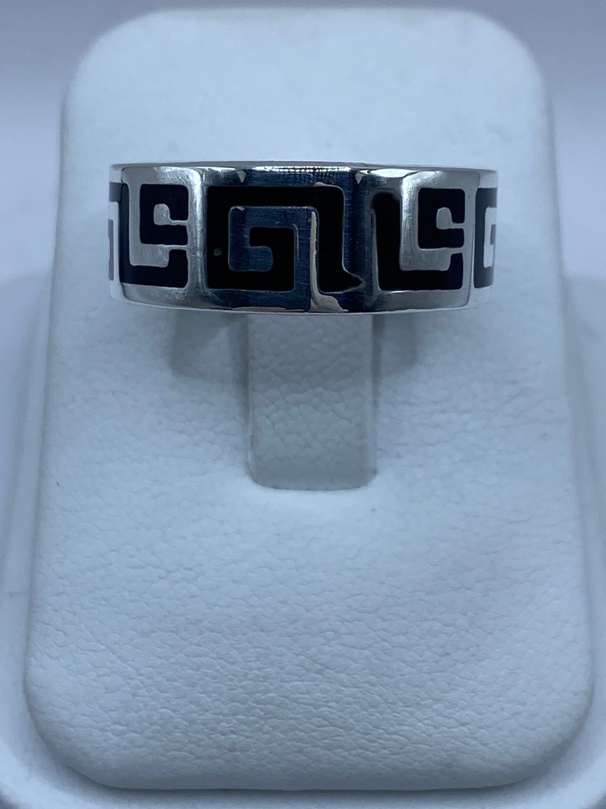 Anillo de Plata .925 con Ónix y Greca Ancestral
