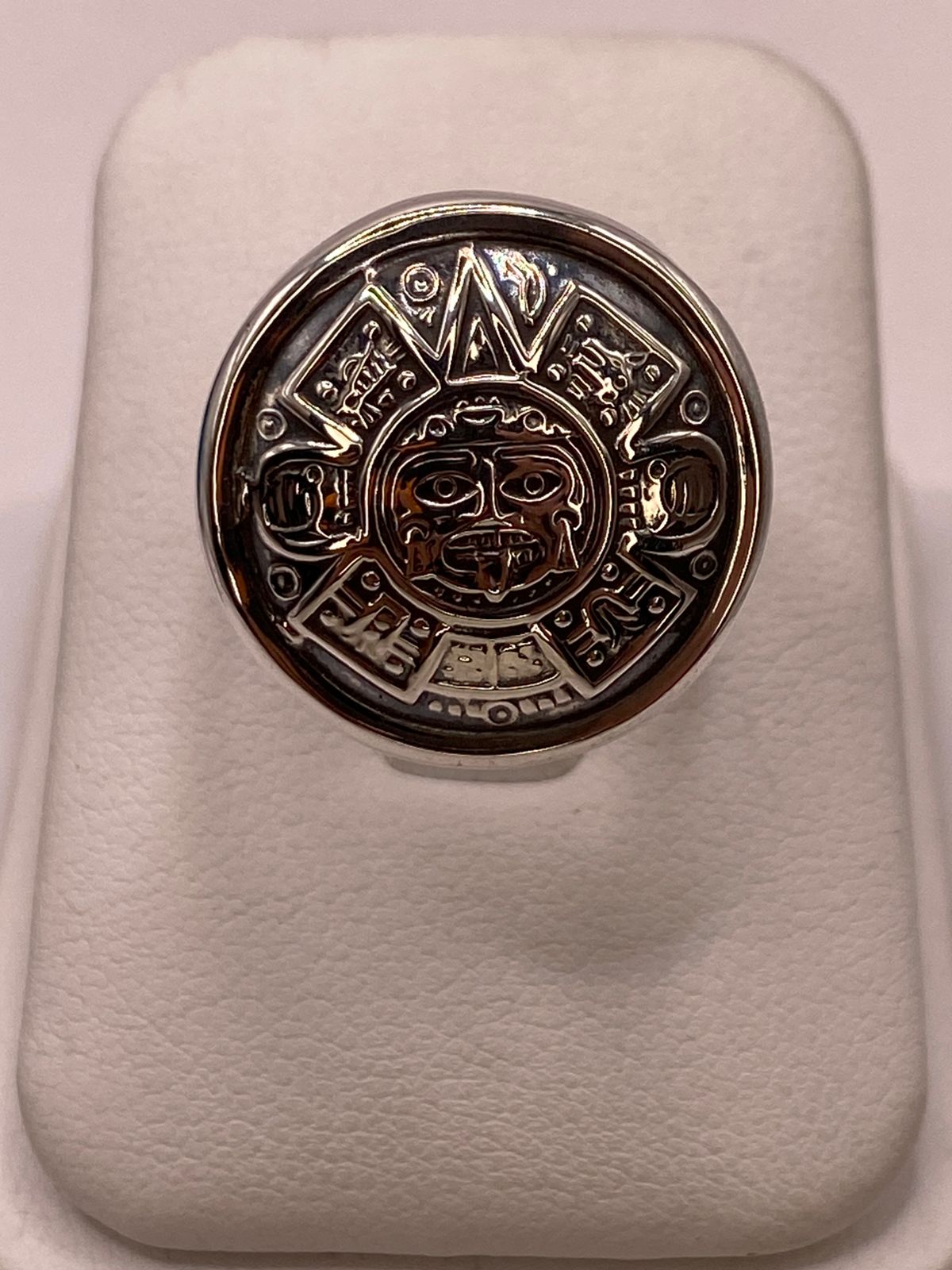 Anillo Ajustable de Plata .925 Calendario Azteca