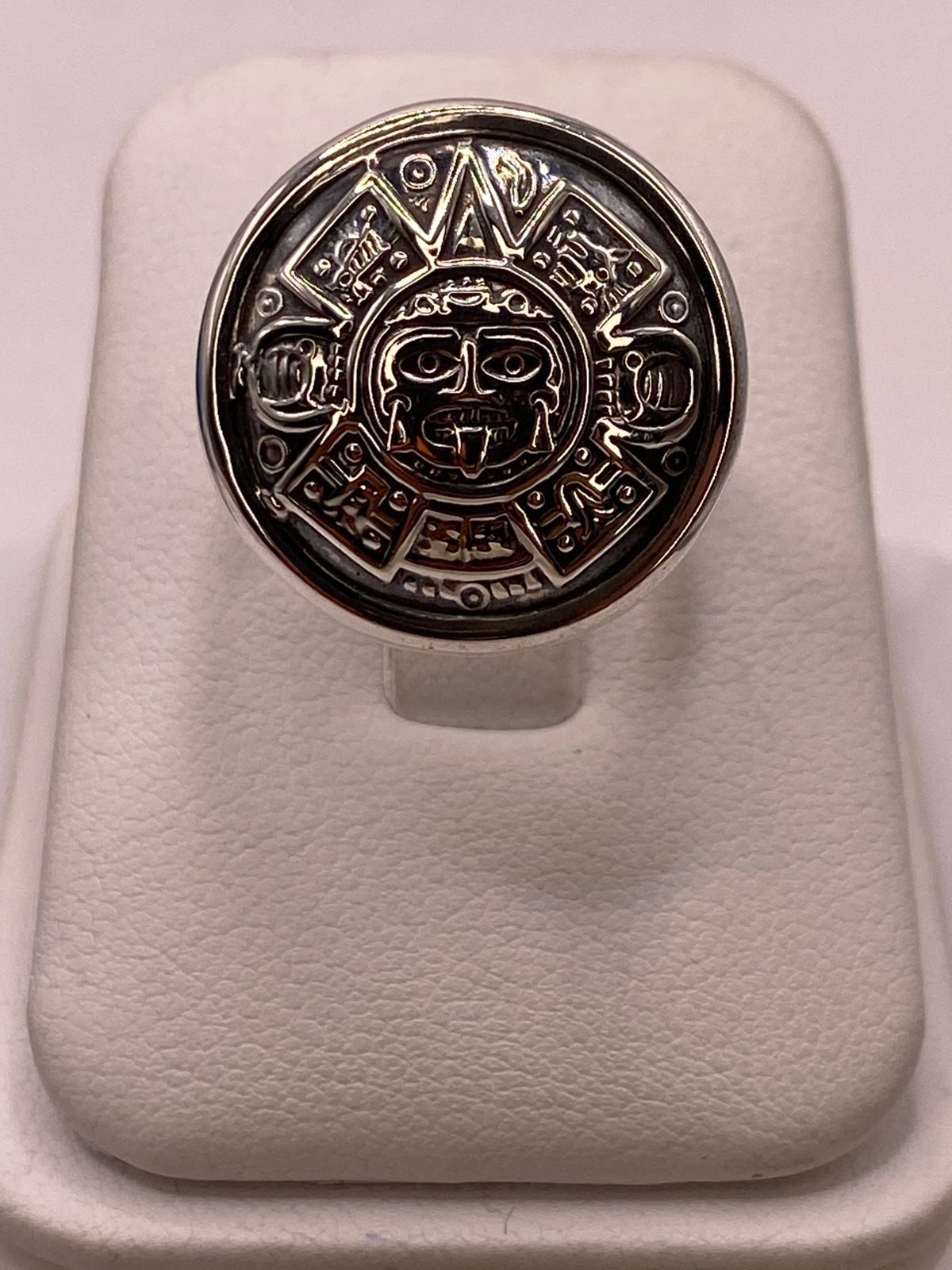 Anillo Ajustable de Plata .925 Calendario Azteca