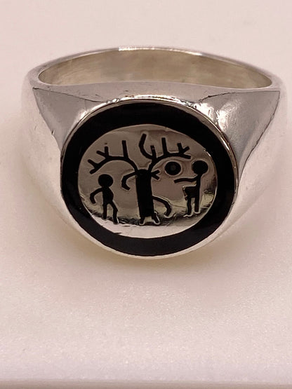 Anillo Árbol de la Vida en Plata .925 con Figuras Humanas, vista lateral