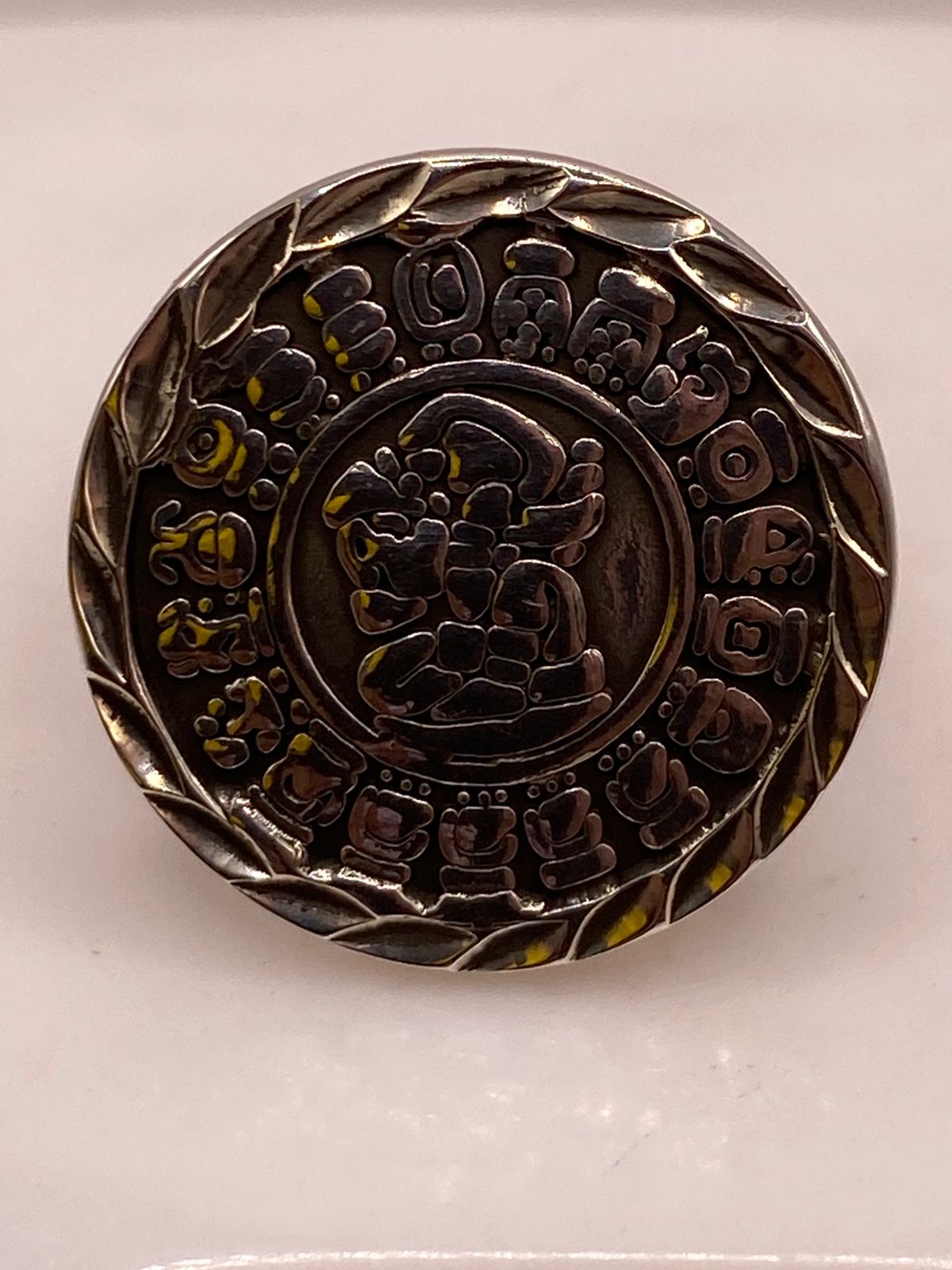Anillo Artesanal Ajustable en Plata con Calendario Mesoamericano