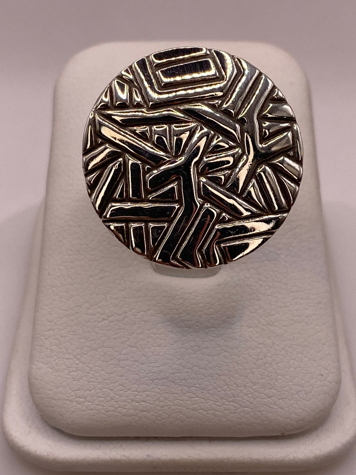 Anillo Artesanal Geométrico en Plata .925