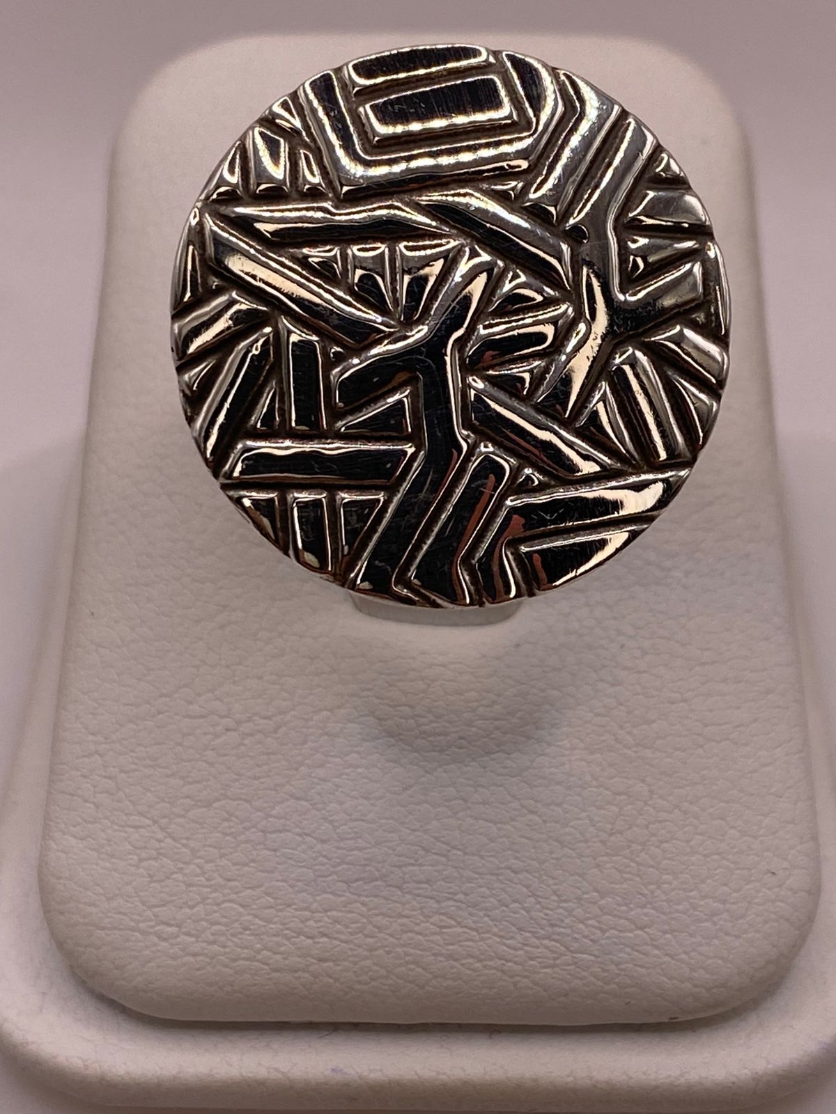 Anillo Artesanal Geométrico en Plata .925