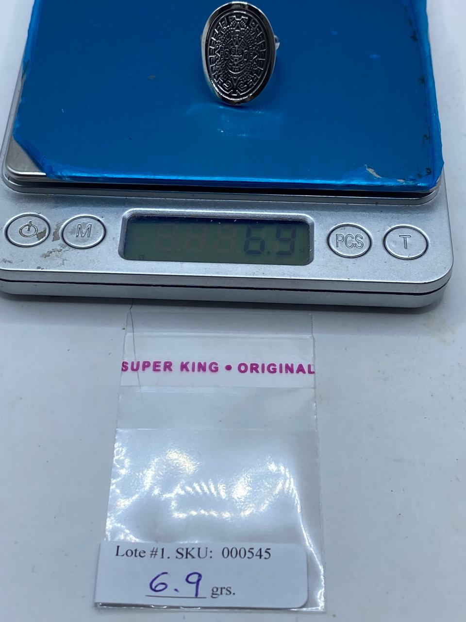 Anillo Azteca Calendario Solar en Plata .925 – Diseño Prehispánico Ovalado