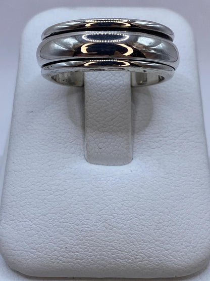 Anillo Banda Giratoria en Plata .925 Diseño Clásico Contemporáneo, sello de autenticidad Plata Ley .925