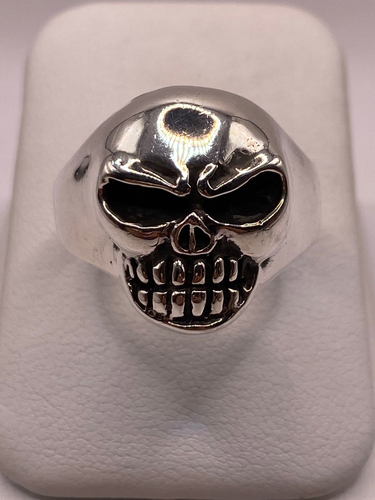 Anillo Calavera de Plata Ley .950