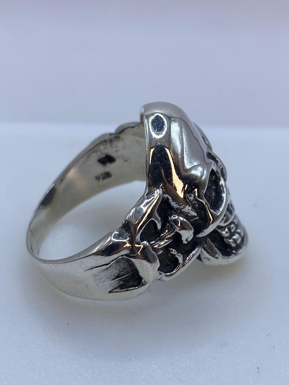 💀🔥 Anillo Calavera en Plata .925 – Diseño Biker Rockero