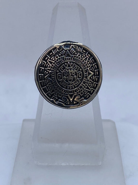 Anillo Calendario Azteca en Plata .925