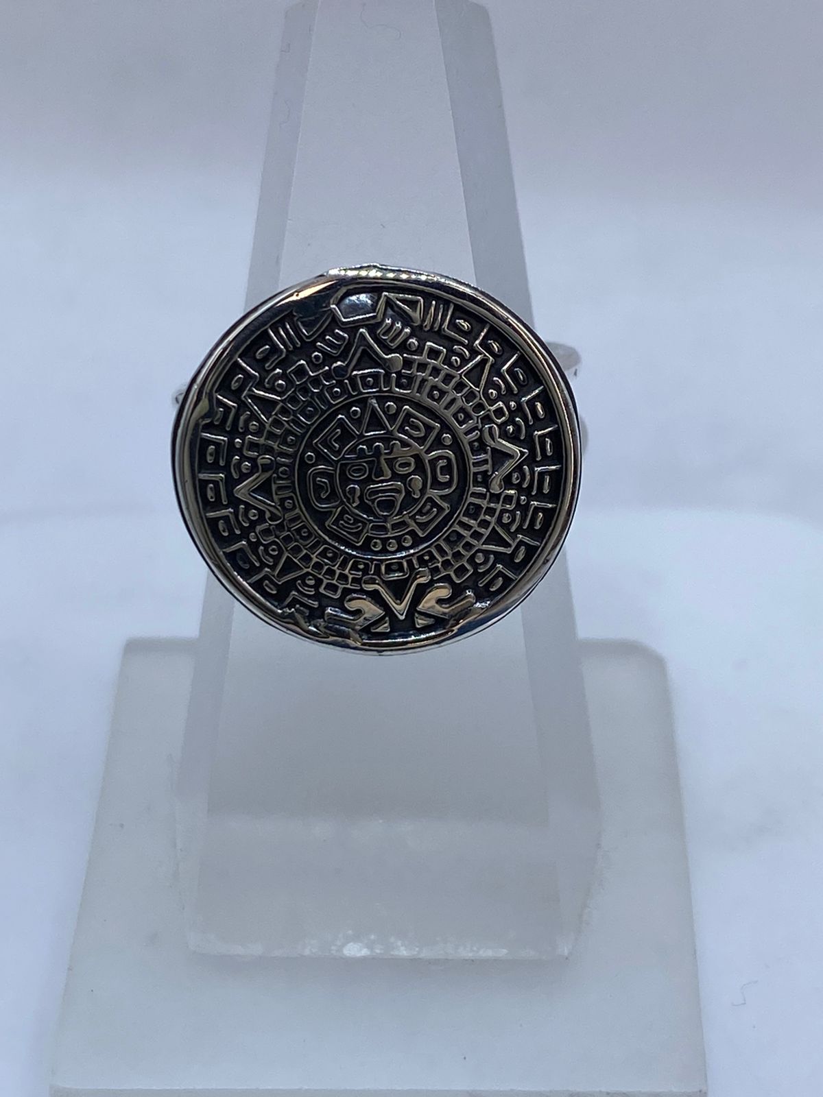 Anillo Calendario Azteca en Plata .925