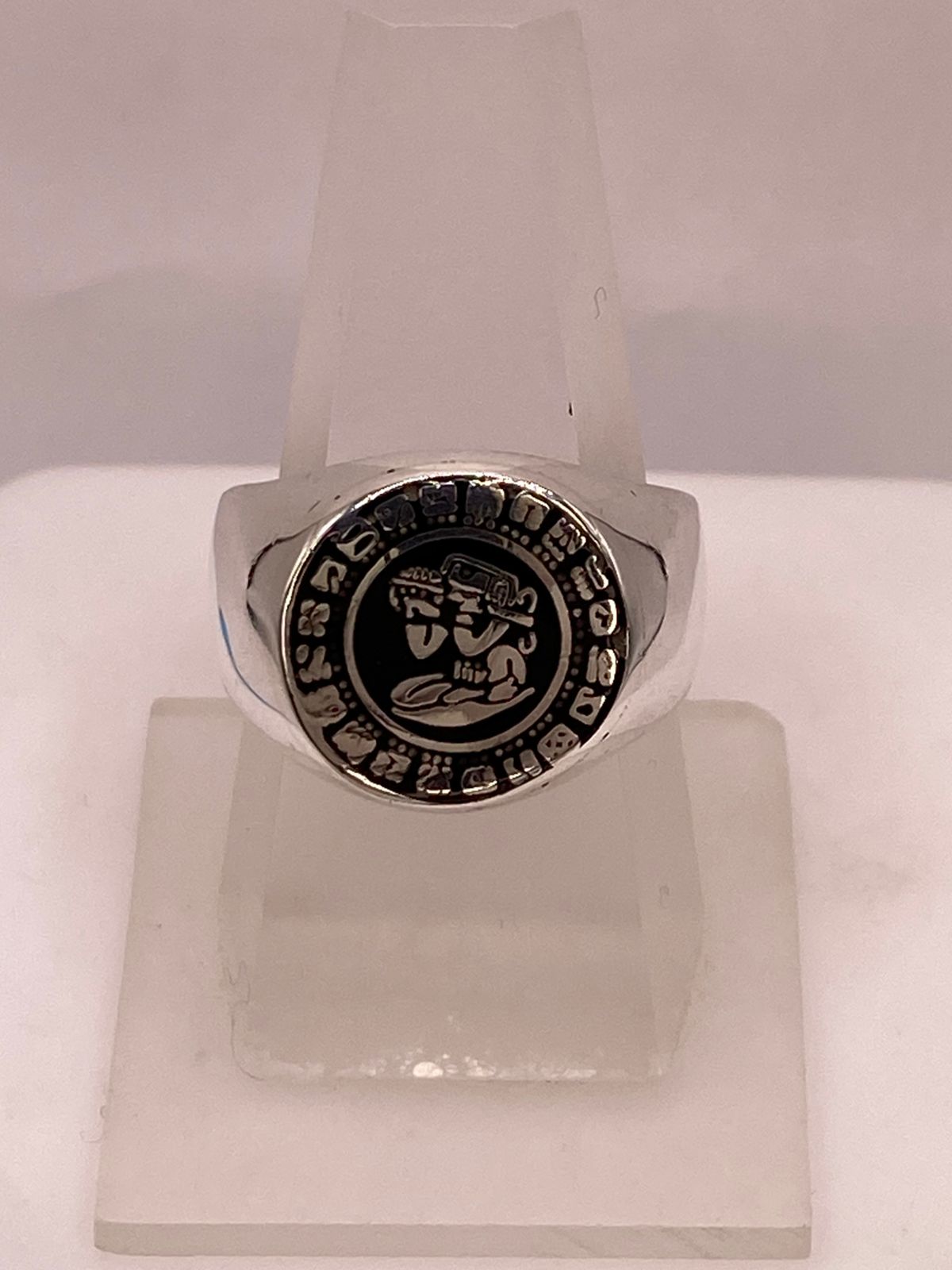 Anillo Calendario Azteca en Plata .925