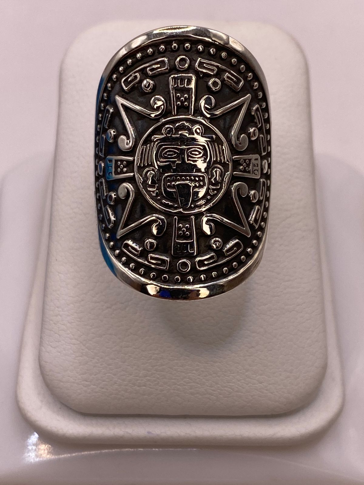 Anillo Calendario Azteca en Plata .925