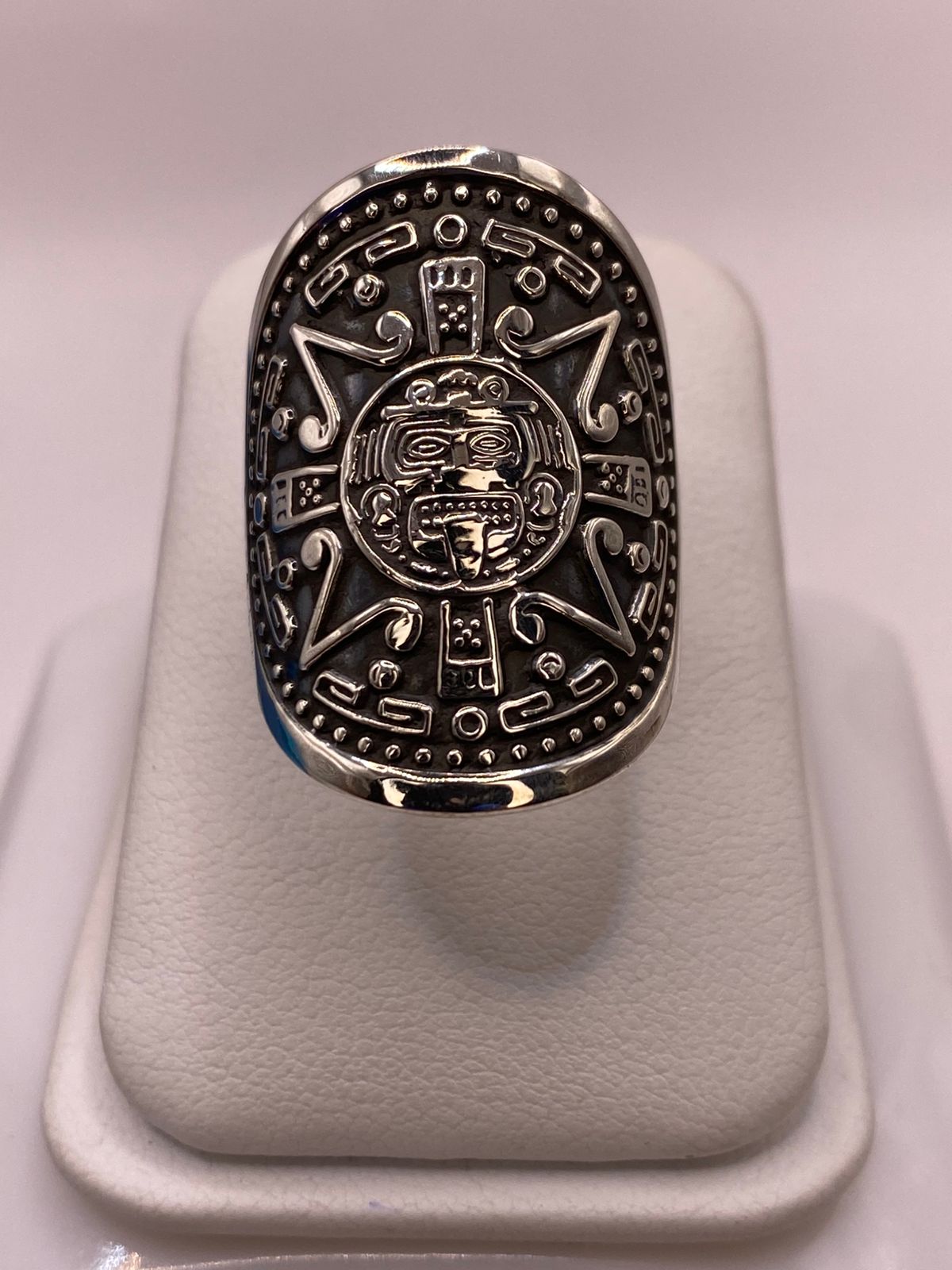 Anillo Calendario Azteca en Plata .925