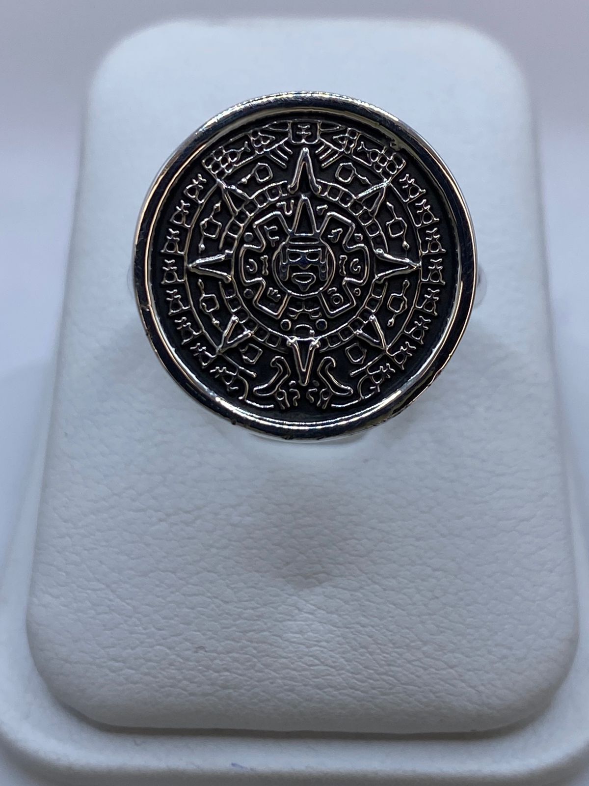 Anillo Calendario Azteca en Plata .950