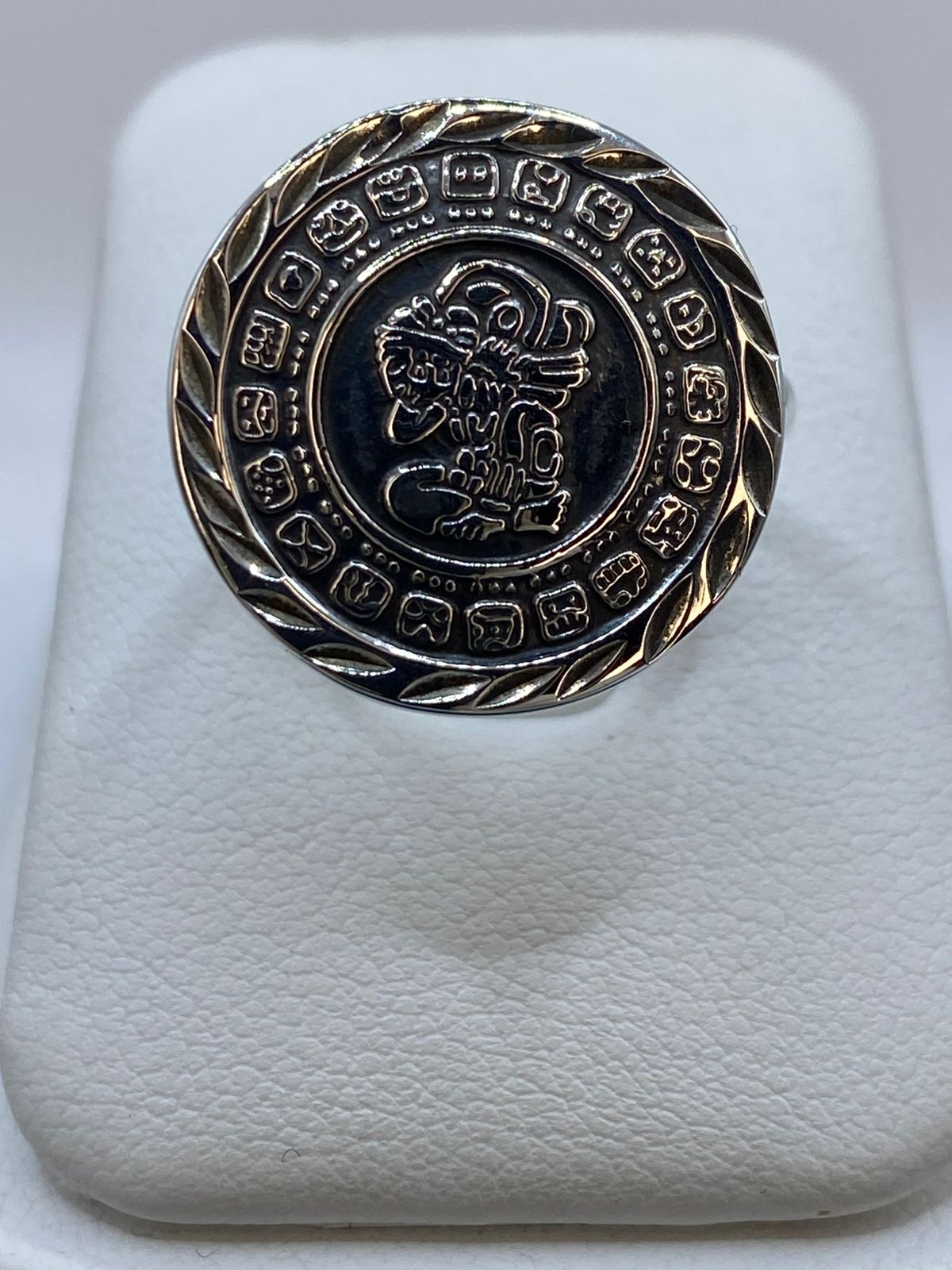 Anillo Calendario Maya Ajustable en Plata .925