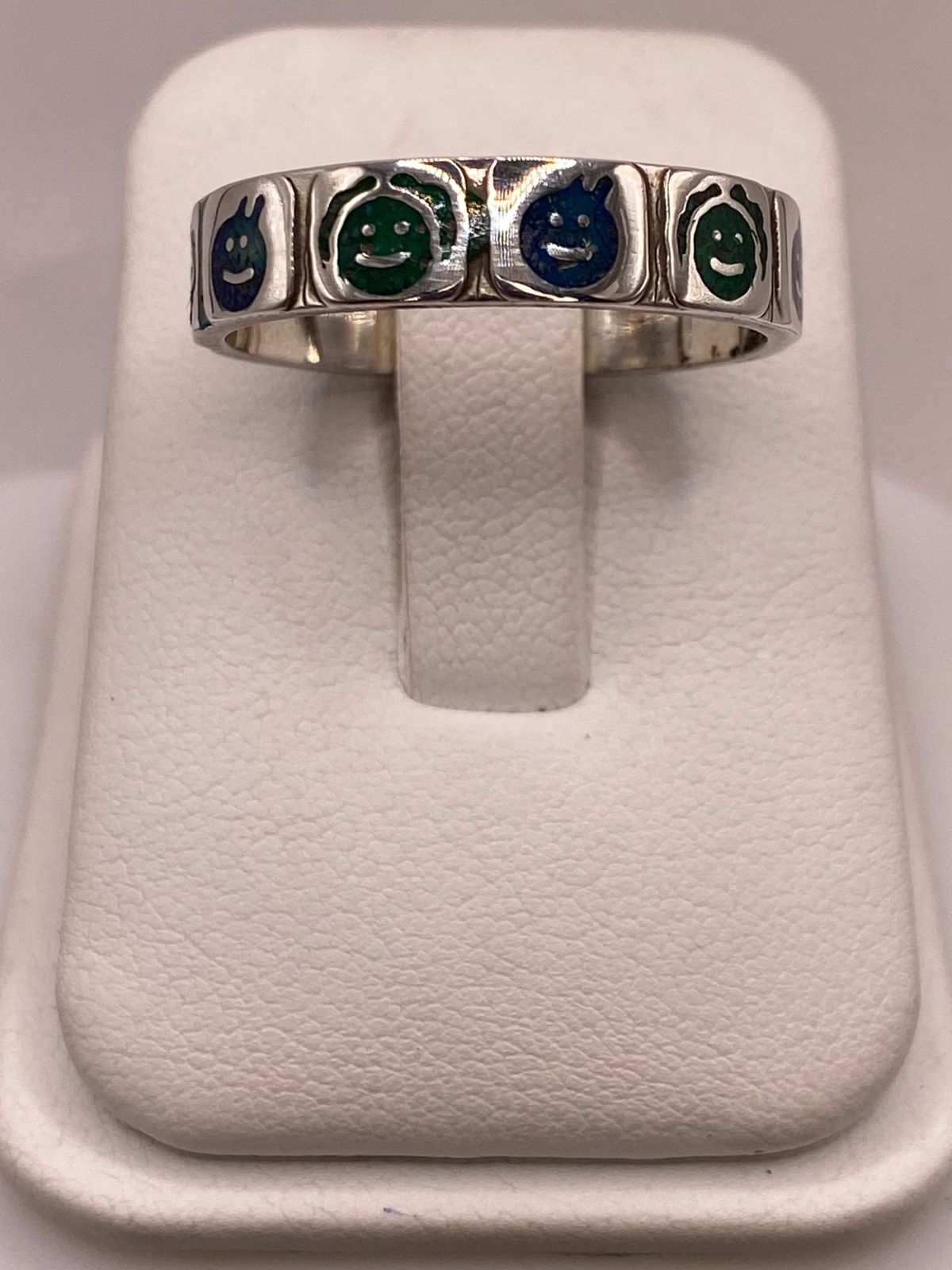 😊 Anillo Caritas Divertidas de Plata .925 con Incrustaciones