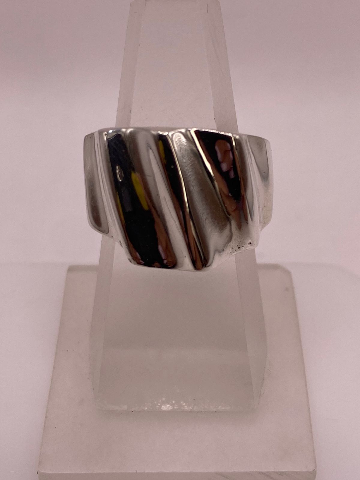 Anillo Contemporáneo Diagonal en Plata .925