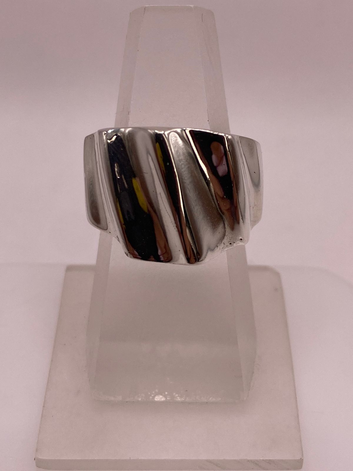 Anillo Contemporáneo Diagonal en Plata .925